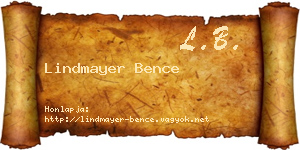Lindmayer Bence névjegykártya